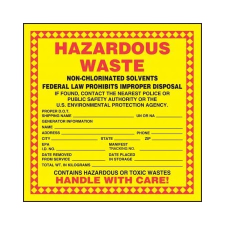 HAZARDOUS WASTE LABEL HAZARDOUS WASTE  MHZW05PSC